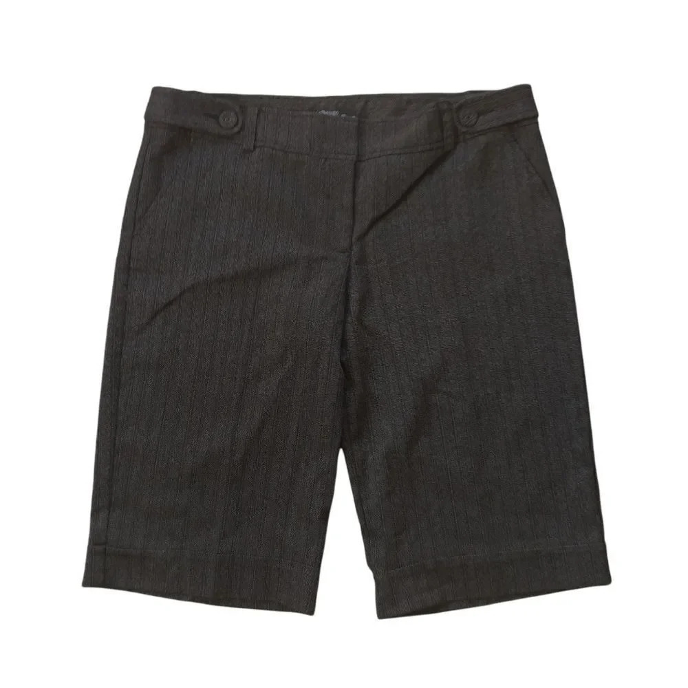 Chado Walking Shorts Dark Brown Pinstripe Mid Rise Size 10 11